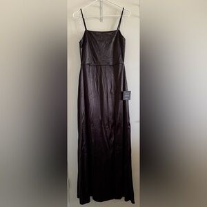 Brand New Lulu's Black Satin Dress